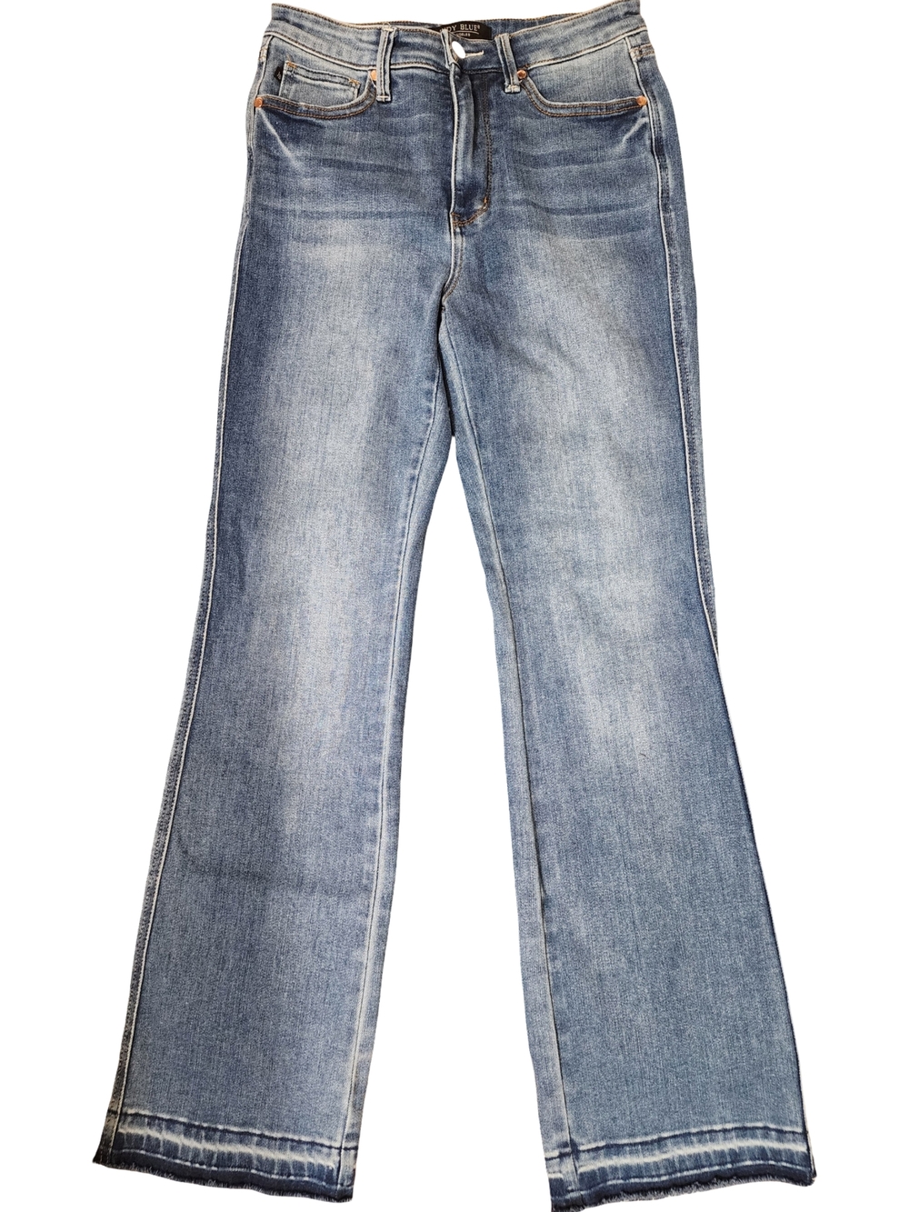JUDY BLUE High Waist Tummy Control Slim Fit Bootcut Jeans in Medium Blue Sz 28/7 - Picture 4 of 7